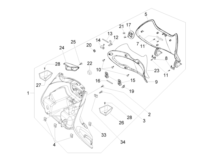 Plaque anti-protection Piaggio Beverly 500 E3 2007-2012 gris mat 742/B