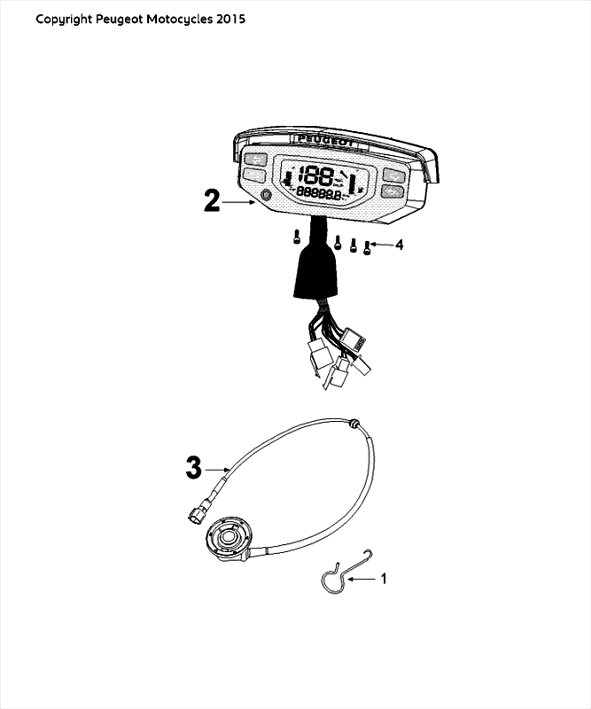 Compteur Peugeot Speedfight 4 LC noir/rouge