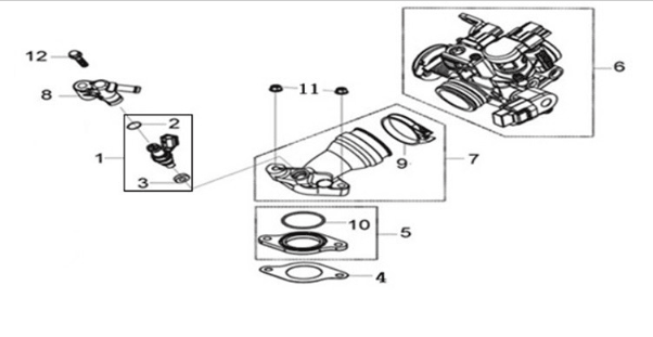 Throttle body Sym Joymax Z 125 E4
