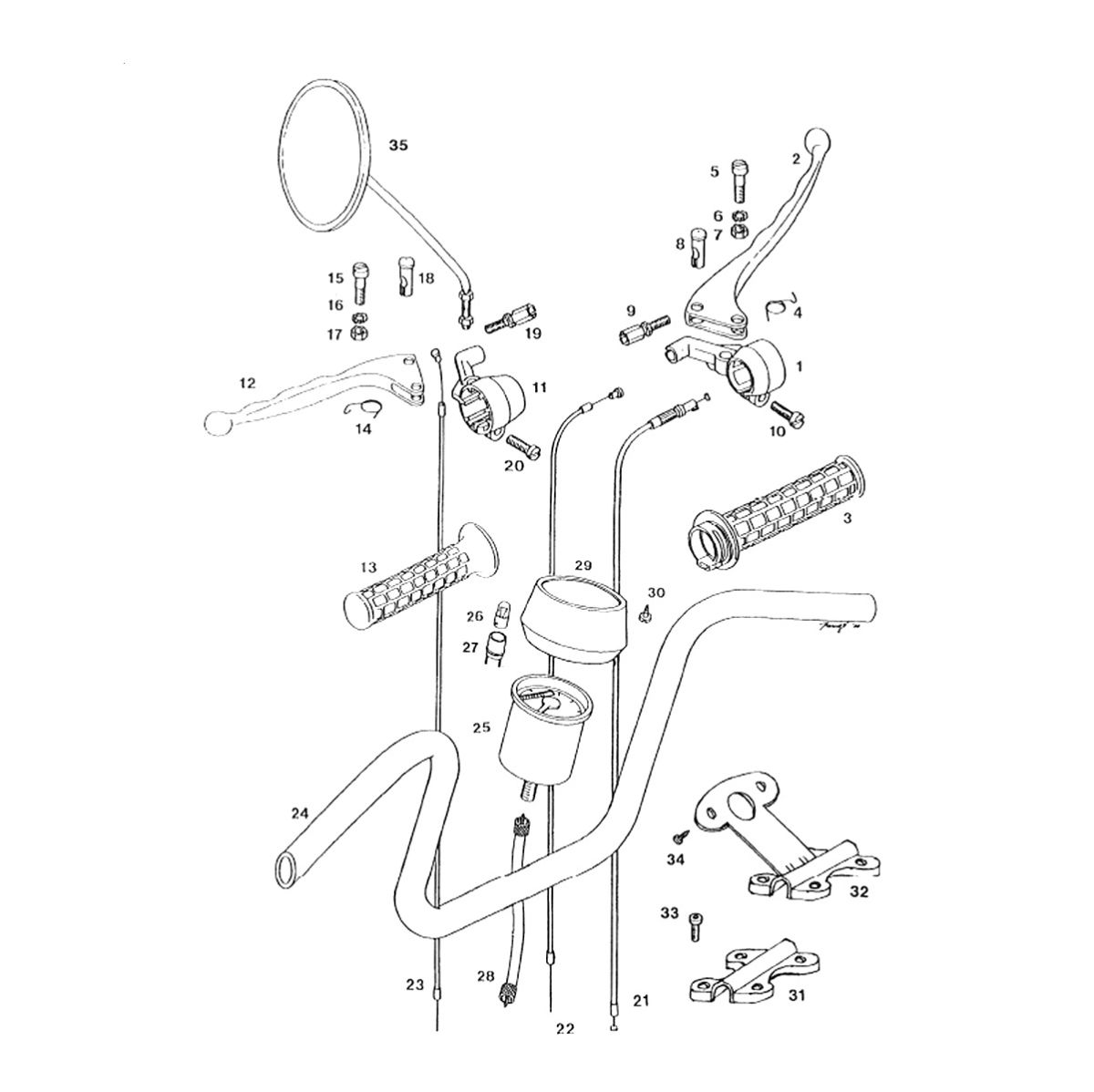 Stuur - hendels - kilometerteller Tomos FLEXER 2001