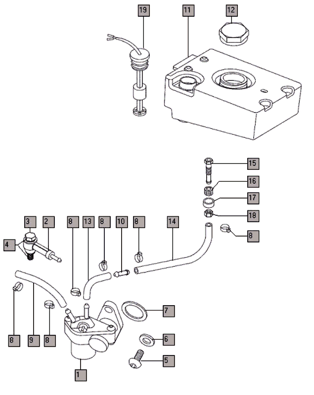 Olietank - oliepomp Tomos STANDARD XL (L0-L1)