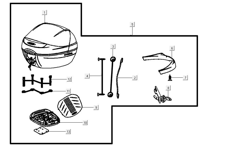 top case AGILITY 16+ 4T 200i Bleu clair métallisé mat
