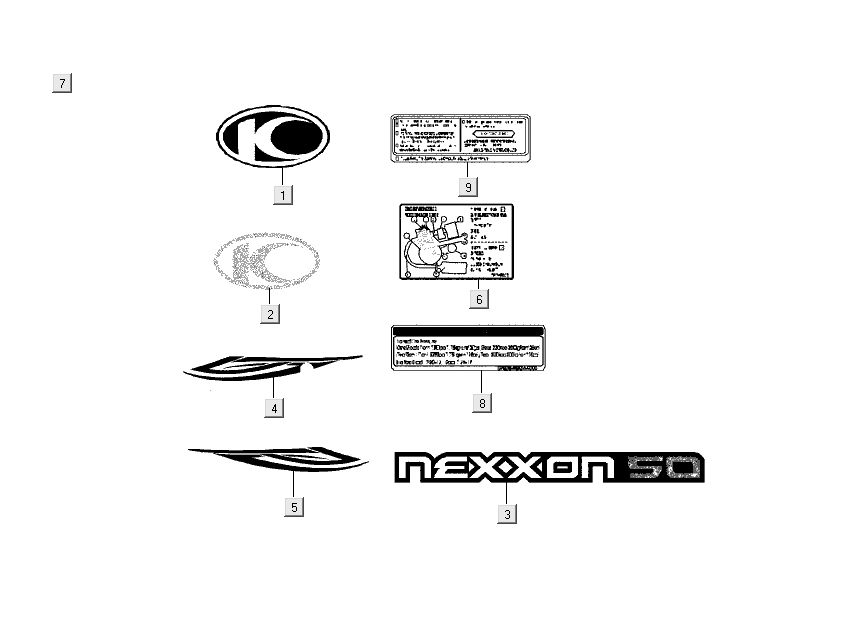 Transferts - Stickers Kymco Nexxon 4 temps gris foncé