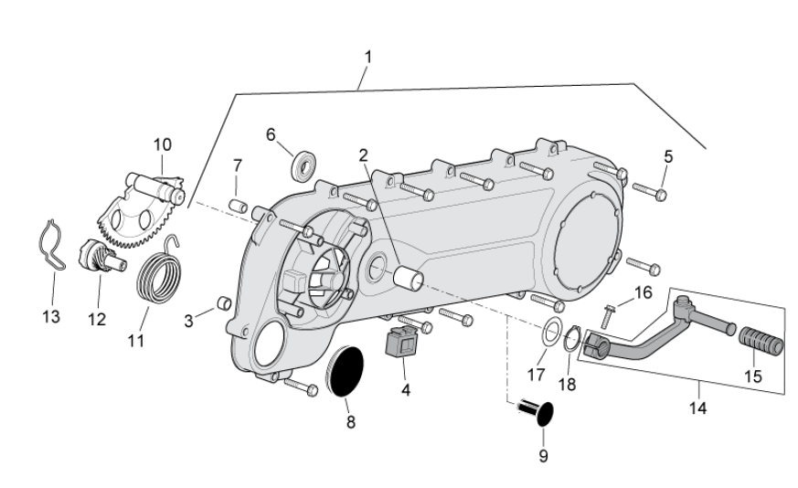 Couvercle de transmission Aprilia SR 50 H2O ie+carb 2004-2009