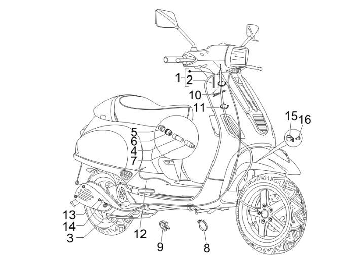 Câbles Vespa S 2 temps