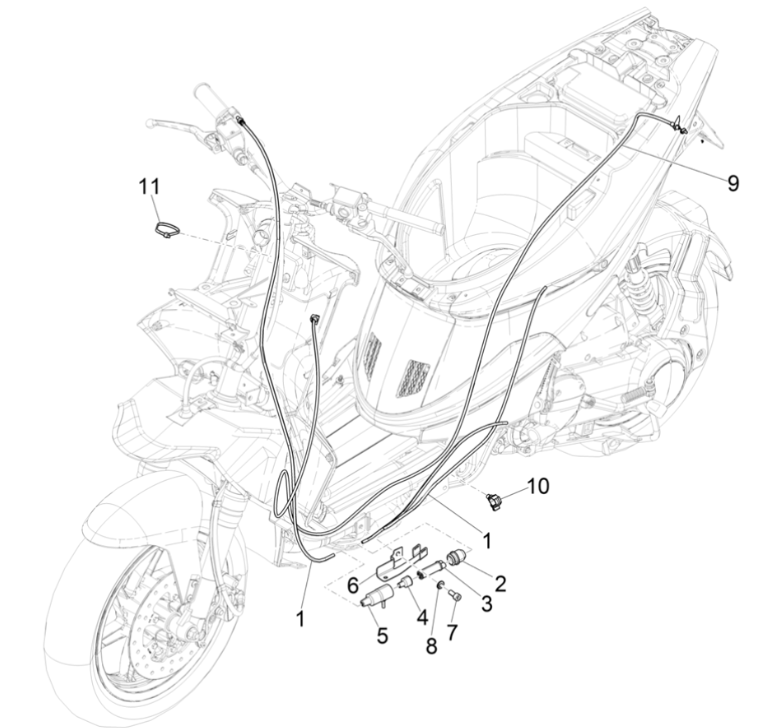 Câble d'accélérateur 2 temps LC Euro 4 Piaggio NRG Power 50