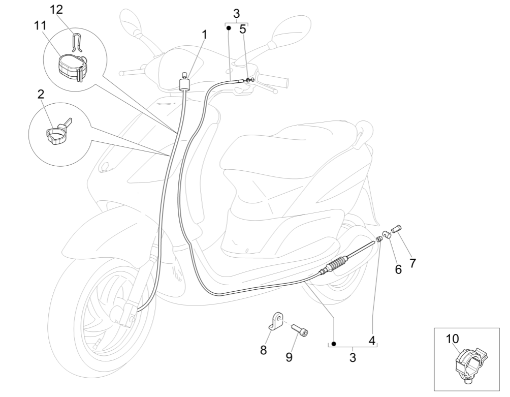 Transmissions Piaggio Fly 125 4 temps 3V IE E3