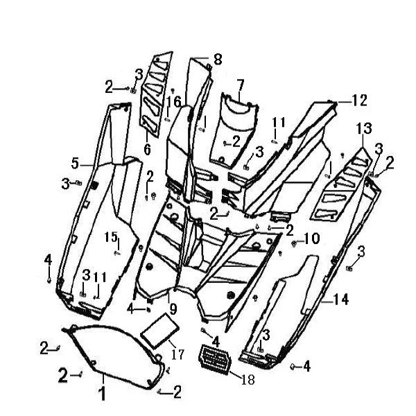 Marchepied - Spoiler inférieur Generic Xor blanc 2009 2 temps