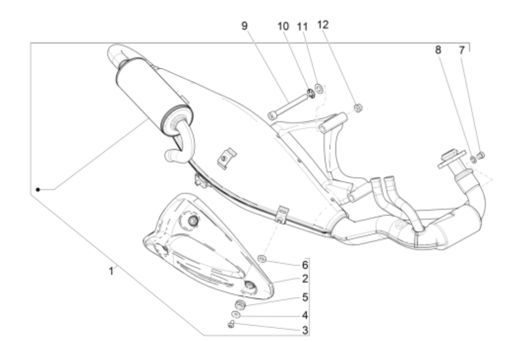 Système d'échappement Piaggio NRG Power 50 2 temps LC Euro 4