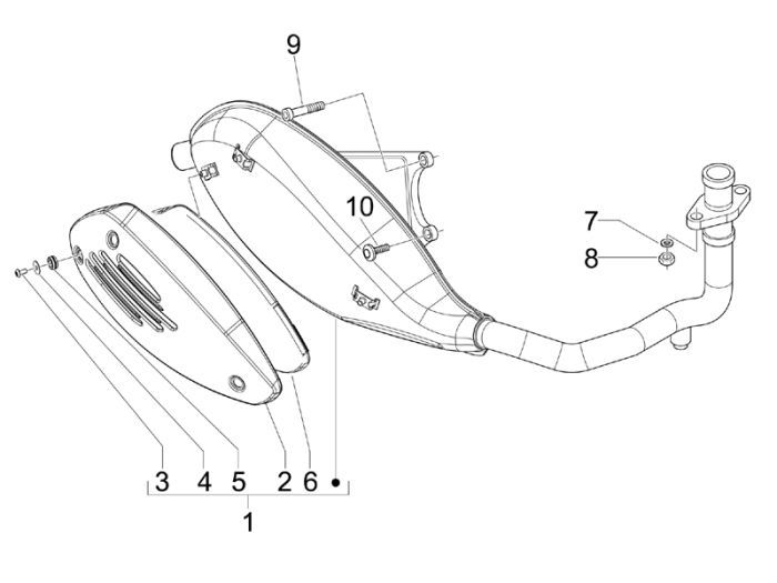 Echappement Piaggio Liberty 4 temps