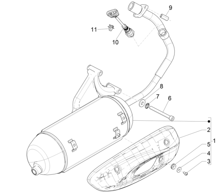 Système d'échappement 4 temps Piaggio Liberty 50 (IGET Euro 5)