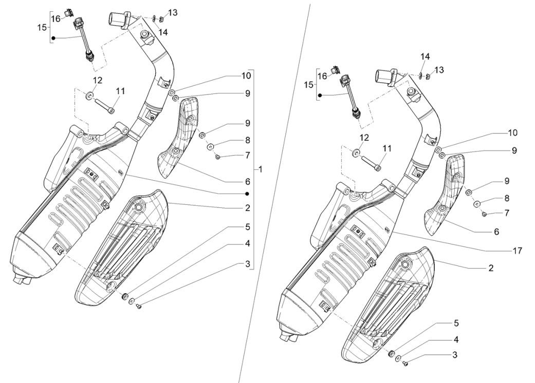 Système d'échappement Piaggio Liberty 125 4 temps 3V IE ABS (IGET Euro 5)