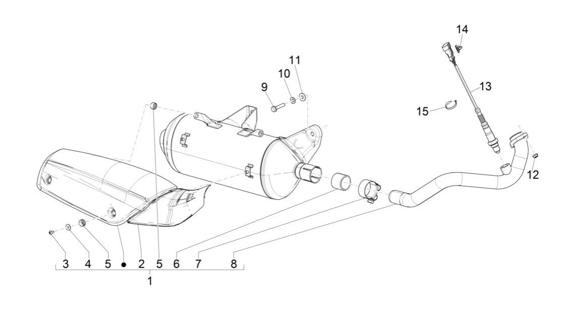 Système d'échappement Piaggio MP3 300 ie E4 LT BUSINESS - SPORT NOABS-ABS 2016 - 2018 (EMEA)