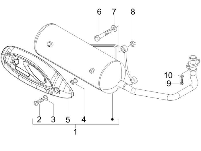 Echappement Piaggio Fly 4 temps