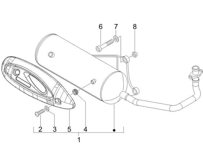 Echappement Piaggio New Fly 4 temps 2 soupapes