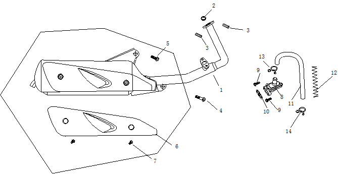 Pot d'échappement AGM Ape50 blanc
