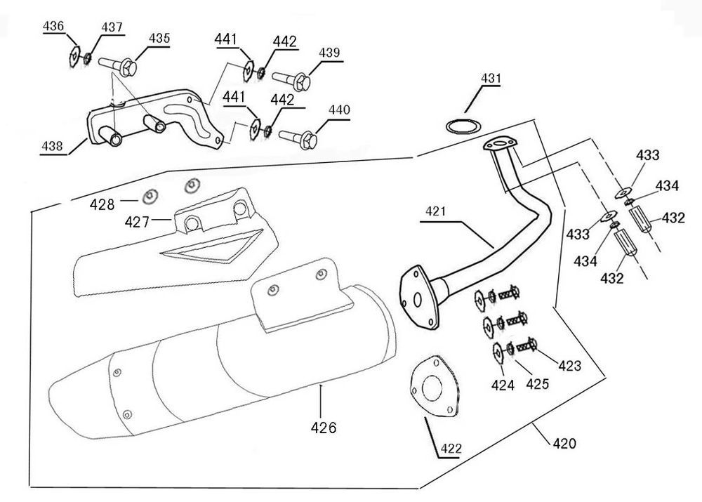 Pot d'échappement AGM R8 blanc