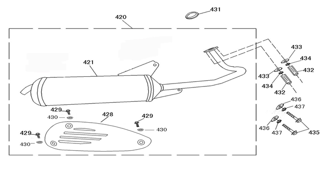 Pot d'échappement AGM Star50 vert crème