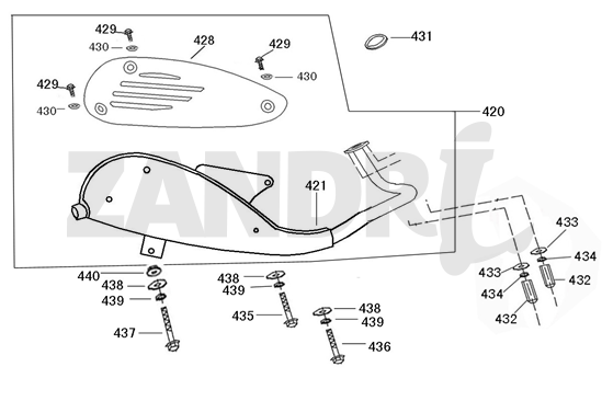 Echappement Santini Capri bleu clair métallisé