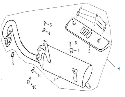 Pot d'échappement China Retro noir crème