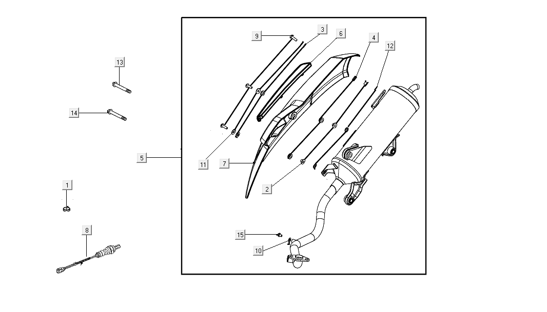 Silencieux Kymco People S 50i E4 Bleu