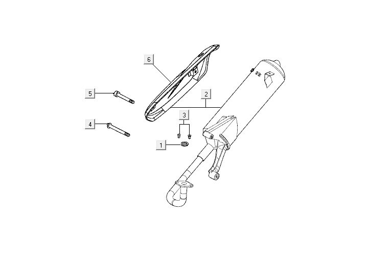 Pot d'échappement Kymco Agility 12' 4 temps rouge