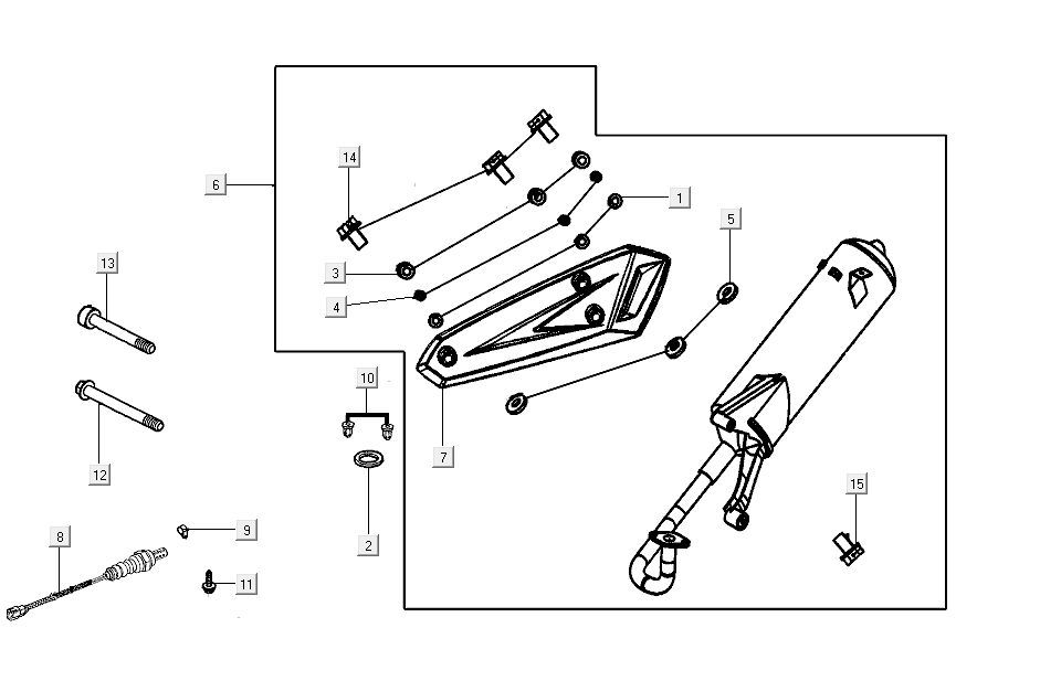 Echappement Kymco Carry injection 4 temps euro4 blanc