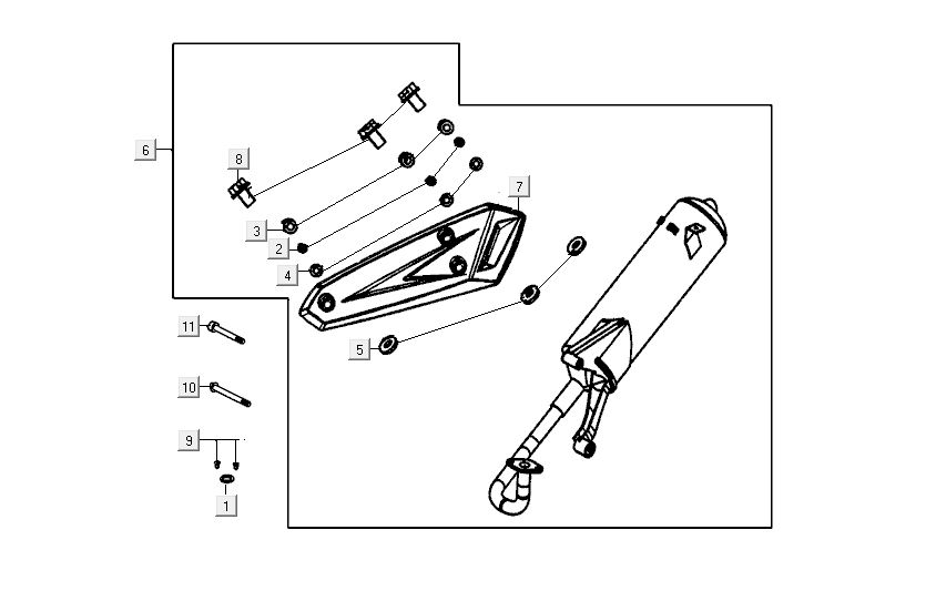 Echappement Kymco Carry 4 temps noir