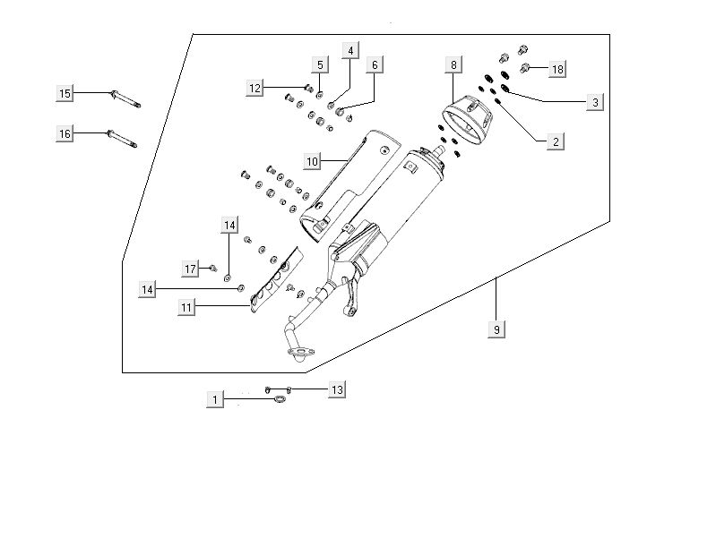 Echappement Kymco City 16' 4 temps blanc