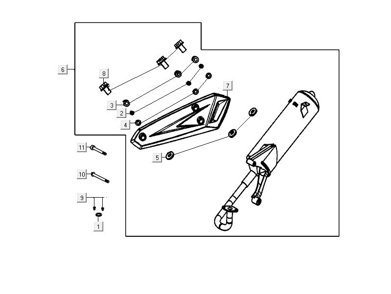 Echappement Kymco Delivery 4 temps noir