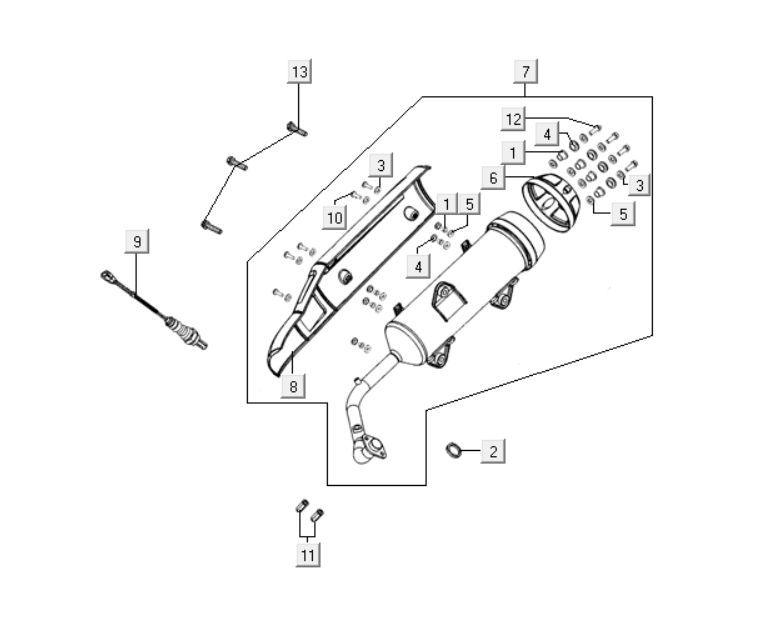 Pot d'échappement Kymco Downtown 125i