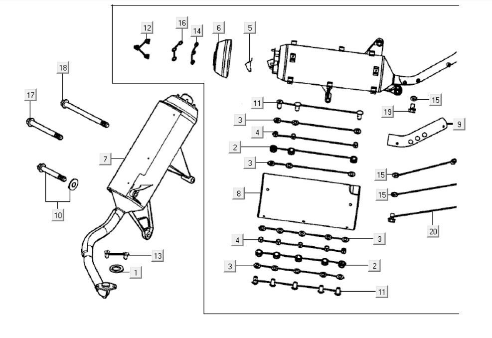 Pot d'échappement Kymco Grand Dink 250cc