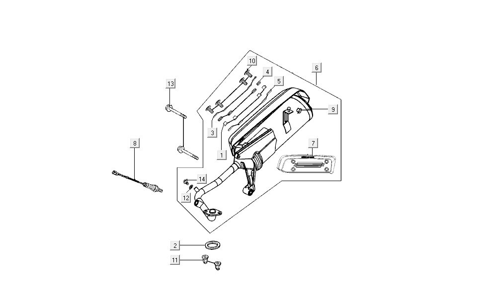 Echappement Kymco New Sento 4 temps 50i noir