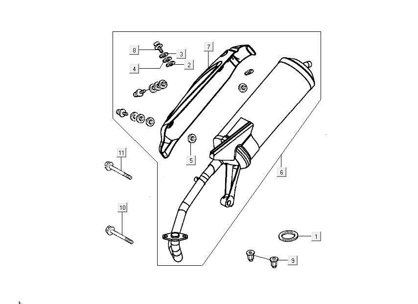 Pot d'échappement Kymco Sento 4 temps Rouge