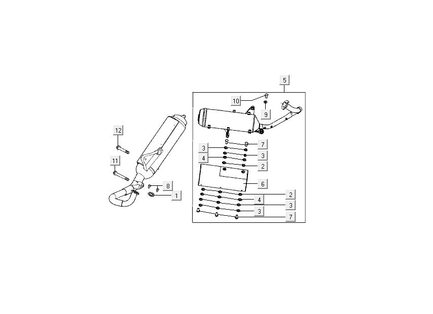 pot d'échappement Kymco Super9 ac o.m 2 temps noir mat argent