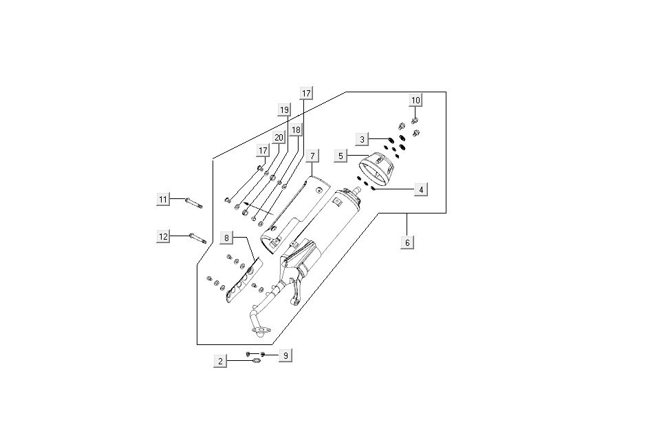Pot d'échappement Kymco Super 8 4 temps (2007-2009) orange