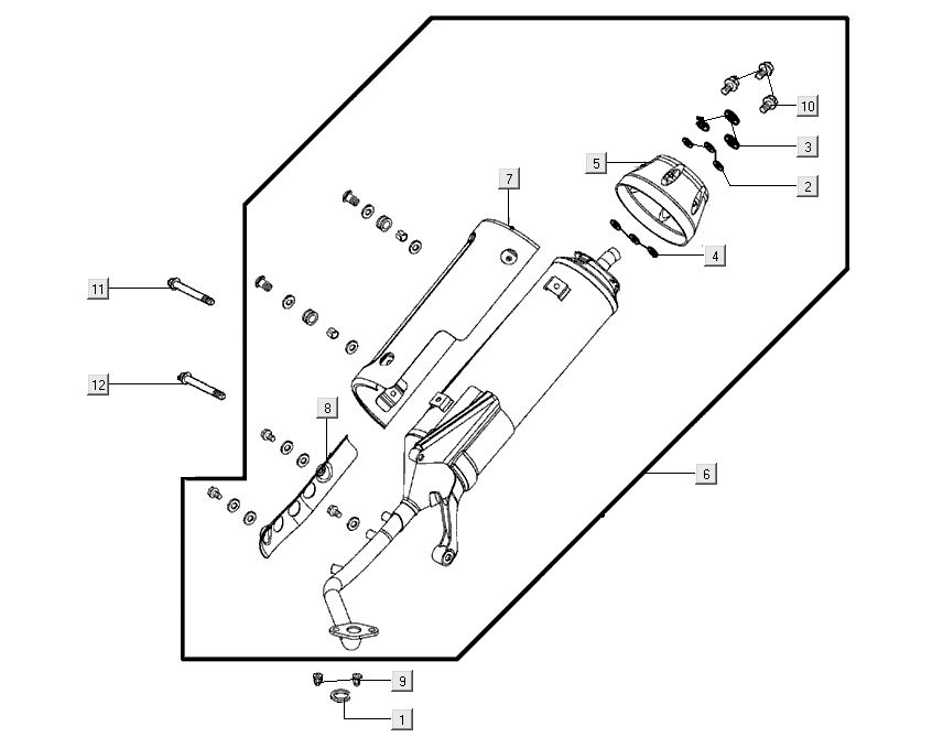 Pot d'échappement Kymco Super 8 Street 4 temps rouge