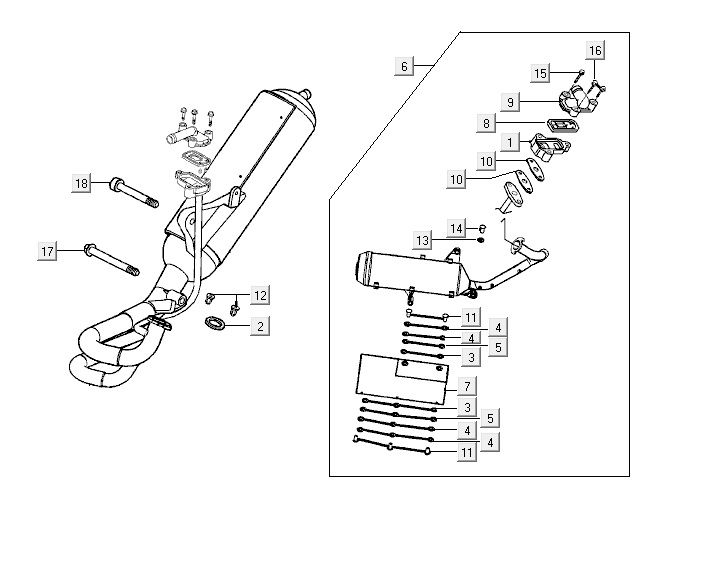 Pot d'échappement Kymco Vitality 2t ac bleu