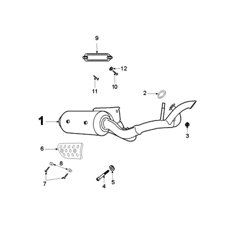 Pot d'échappement Peugeot Ludix 10 Noir