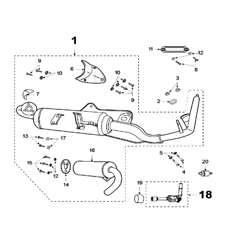 Pot d'échappement Peugeot Speedfight 3 LC rouge