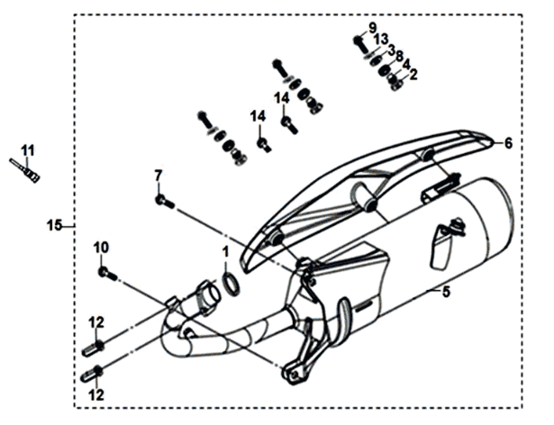 Pot d'échappement Sym Jet 14 125I E4