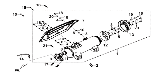 Échappement Sym Joymax 300I ABS E3 2014-2016