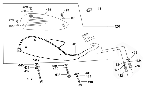 Echappement Turbo RL 125cc argent