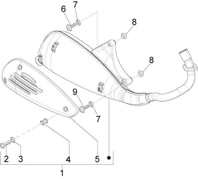 Echappement Vespa Lx 25km 4 temps 2 soupapes