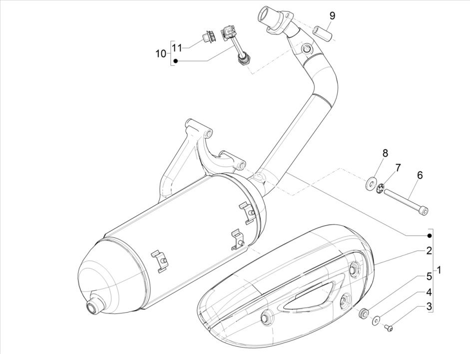 Système d'échappement 4 temps Piaggo Zip (injection euro5 IGET)