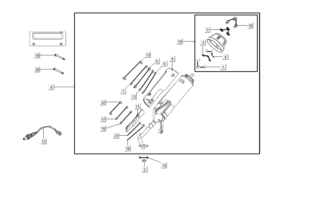 Silencieux d'échappement Kymco Super8 Street 50i E4 Matt Grey