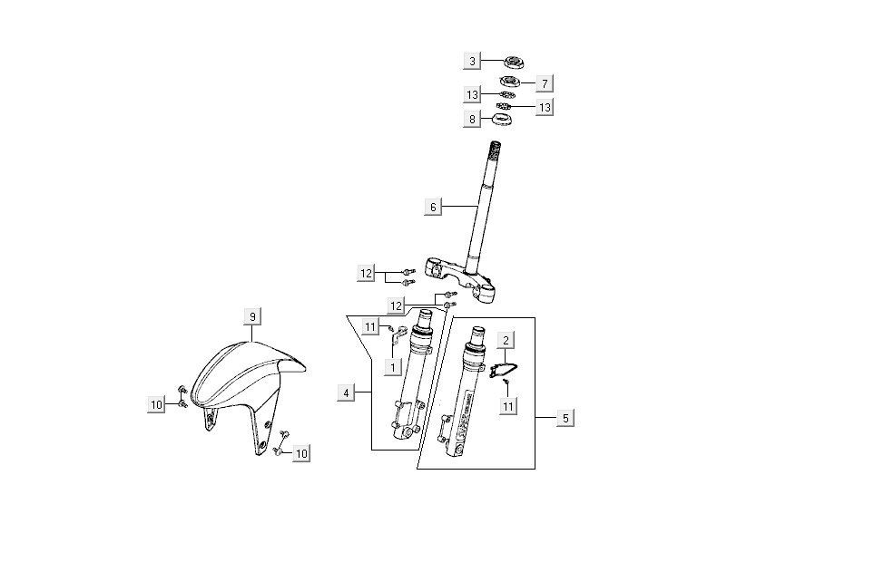 V-fork splash Kymco Super9 AC 2 temps nm argent - noir
