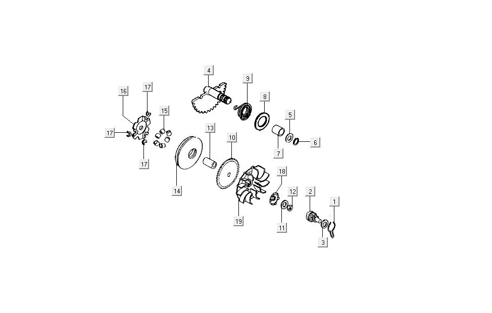 Variateur Kymco B&W LC 2 temps argent