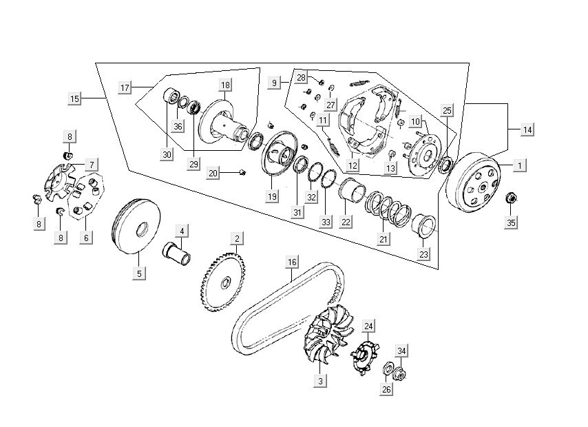 Variateur Kymco Like 4 temps