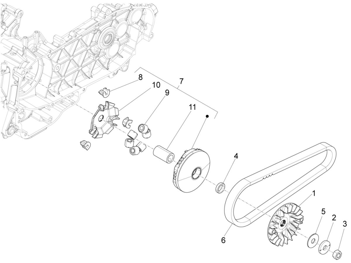 Variateur - V-snaar Piaggio Piaggio Liberty 125 IGET 3V IE ABS Euro 4 2015-2019